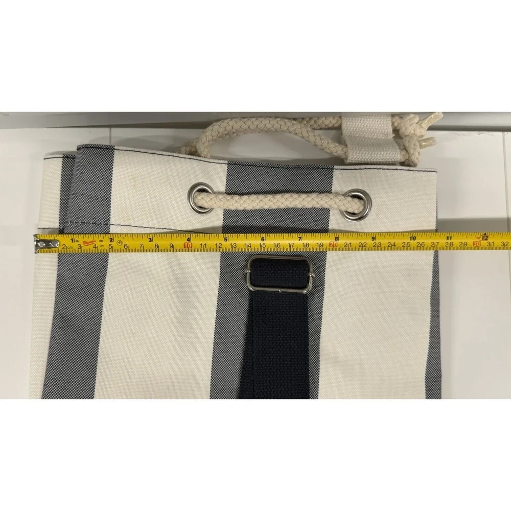 Tommy Hilfiger Striped Duffle Weekender Sling Bag Drawstring